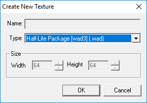 The New Texture dialog from Wally