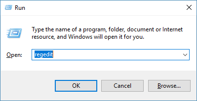 The "Run..." menu in Windows