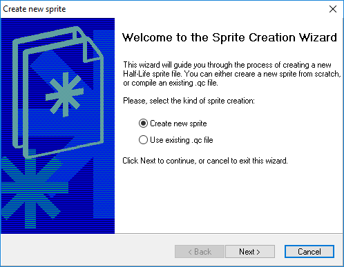 Sprite Explorer's Sprite Creation Wizard